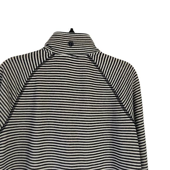 T by Talbots Women's Size XS Nautical Navy Blue Striped Full Zip Up Sweater - Picture 6 of 8